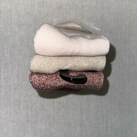 Timberland Beige Heather Burgundy Tan W6.5-9.5 Knit Cushioned Boot Socks 3 Pack - Picture 8 of 10